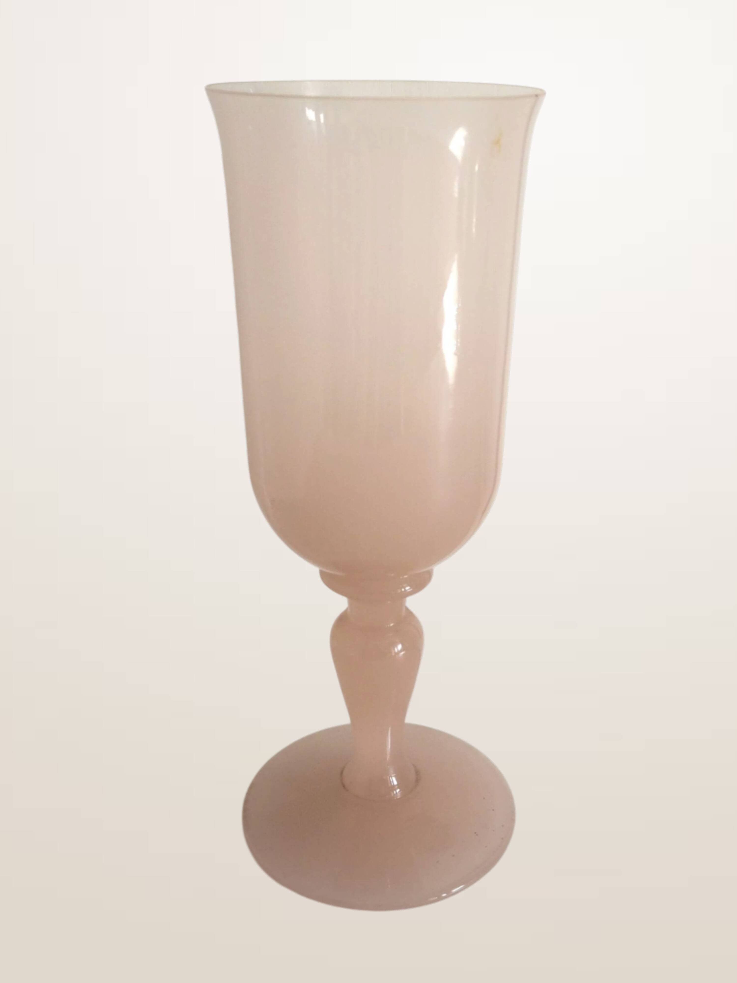 Pink opaline pedestal vase