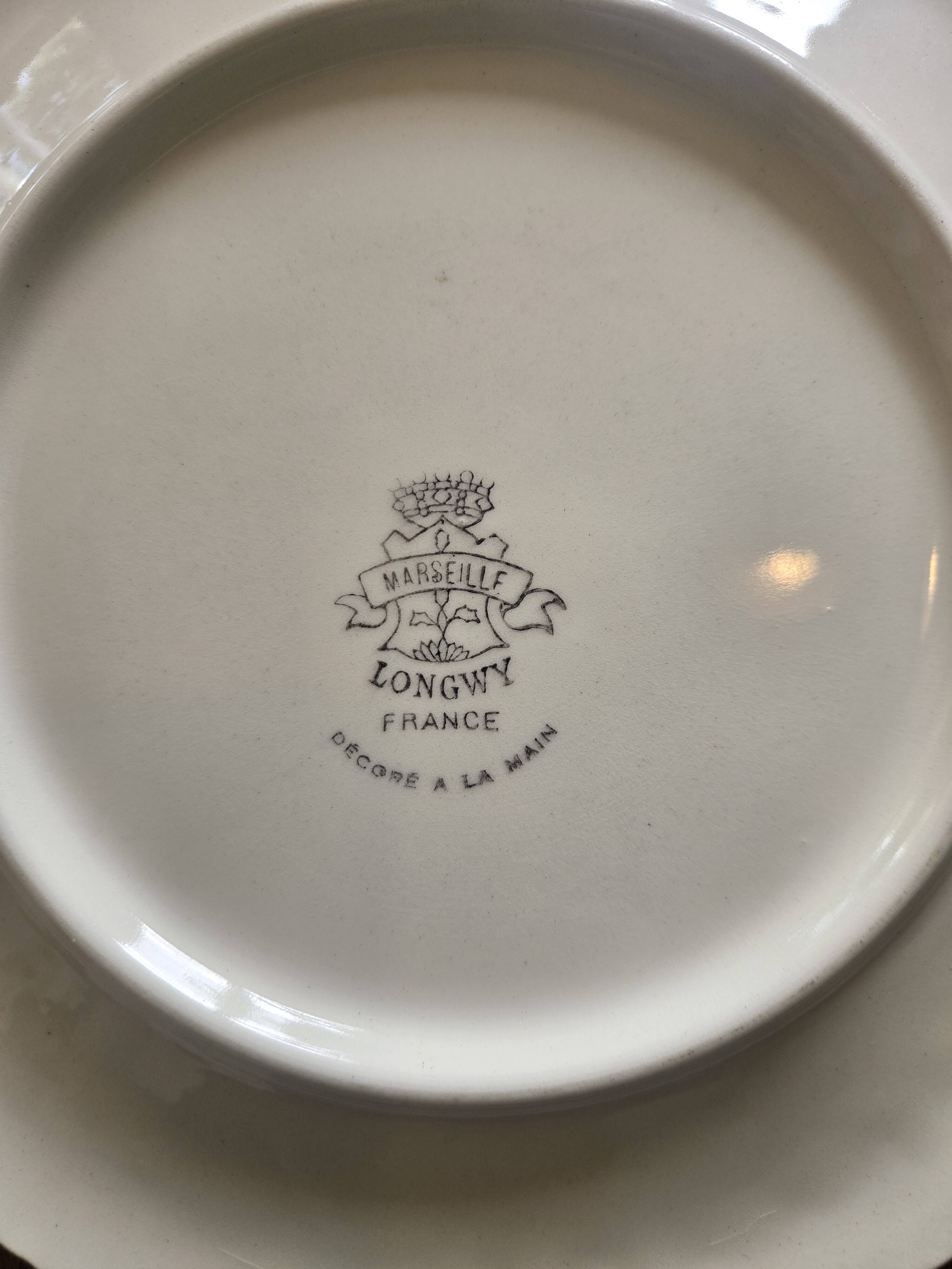 Longwy Cake Service, Ear Plate + 11 Plates"