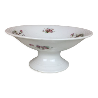 Coupe sur pied décor Hellébores Digoin Folea frères