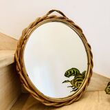 Vintage rattan mirror