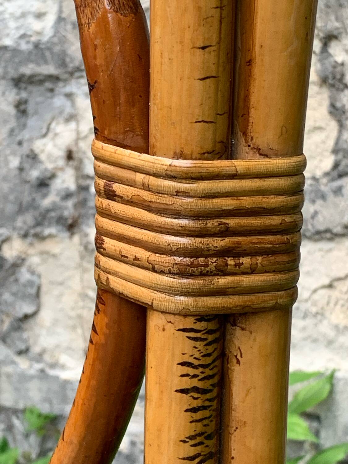 Bamboo and rattan headboard 160cm vintage 1960