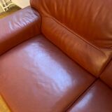 Full-flower 3-seater leather sofa