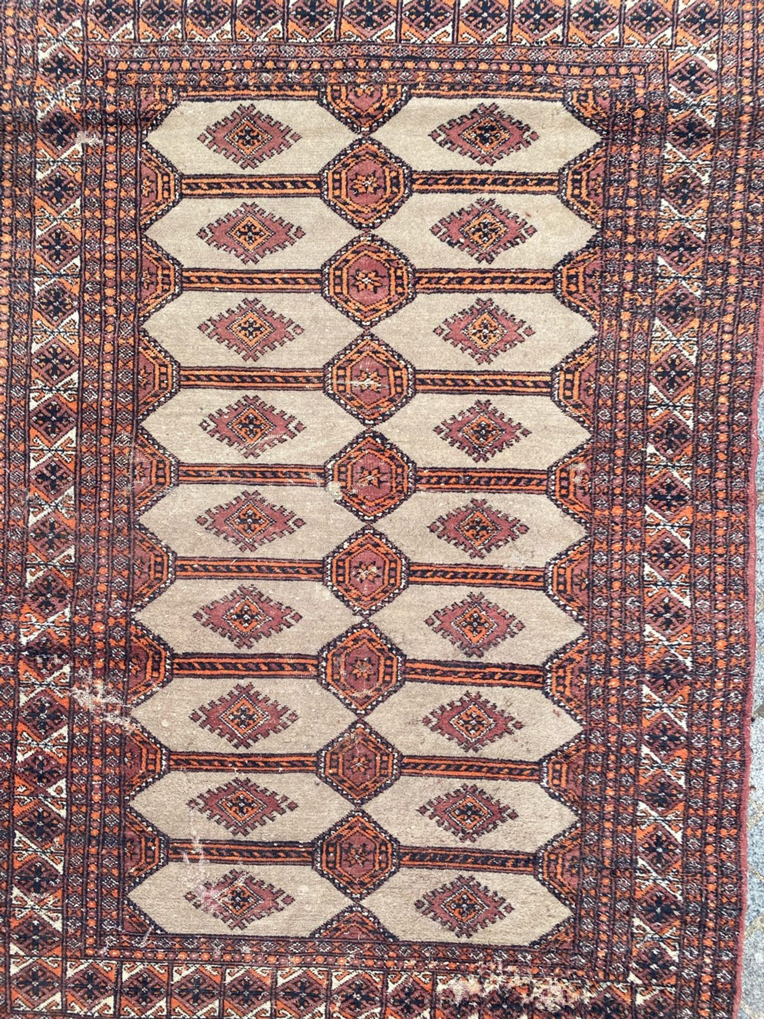 Tapis vintage pakistan dessins bokhara fait main 124x186 cm