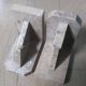 Art Deco marble bookends in café au lait from the 1930s