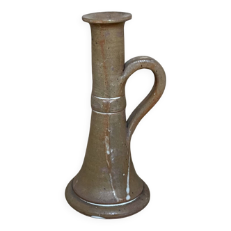 Vintage glazed stoneware candle holder