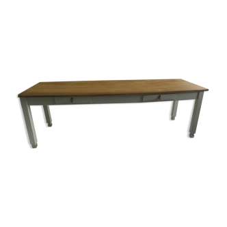 50s workshop table with 2 drawers