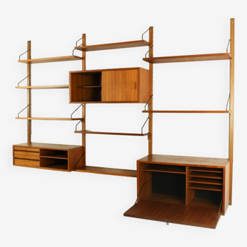 Danish Modular Teak Wall Unit by Poul Cadovius, 1960s