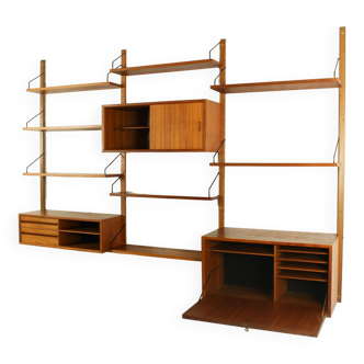 Danish Modular Teak Wall Unit by Poul Cadovius, 1960s