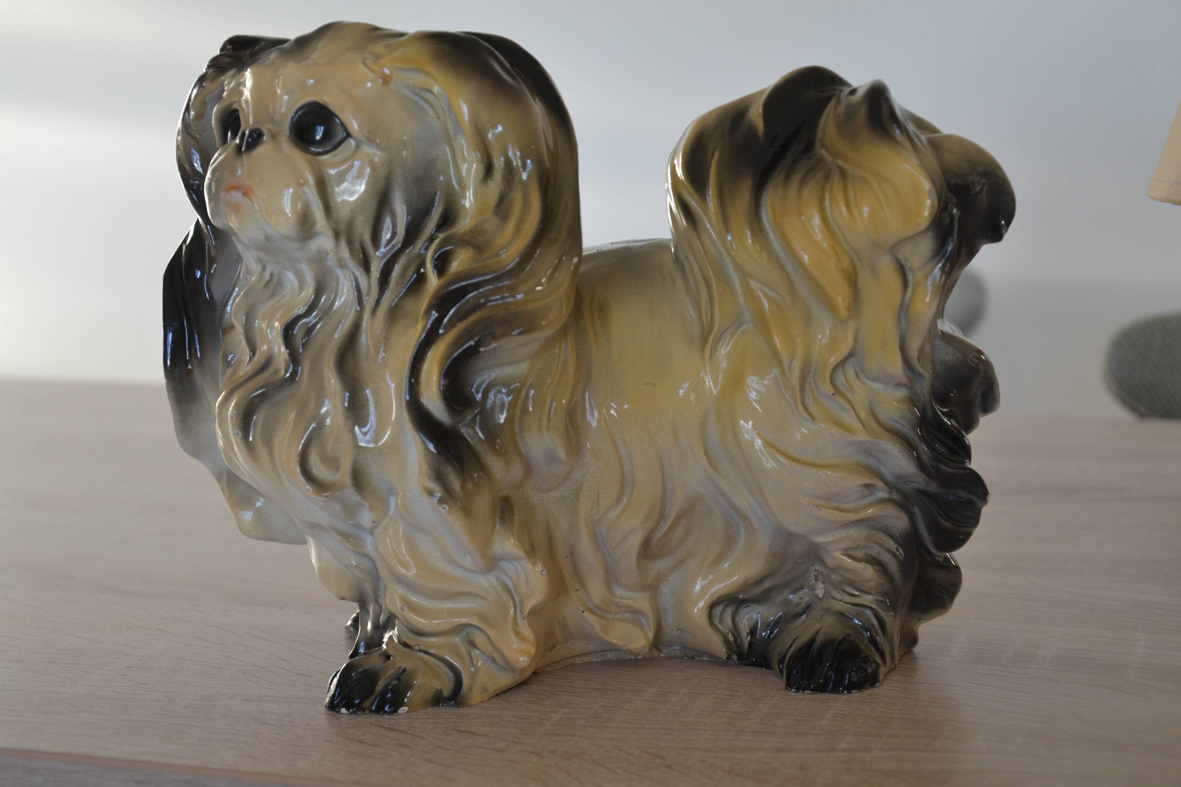 Ceramic dog sculpture from the 1940s-50s.