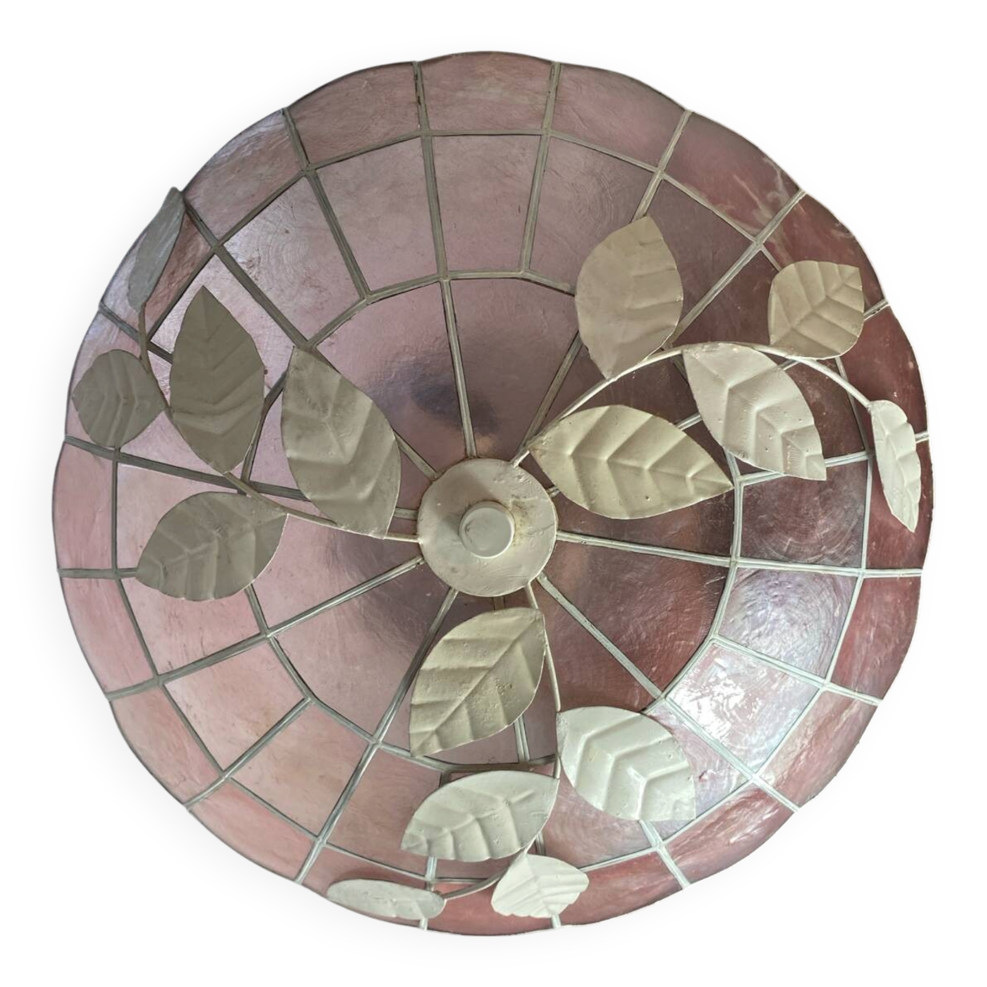 Plafonnier en nacre et métal
