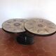 Table basse double plateau lave émaillée DS Picard / Monsan Picard vintage