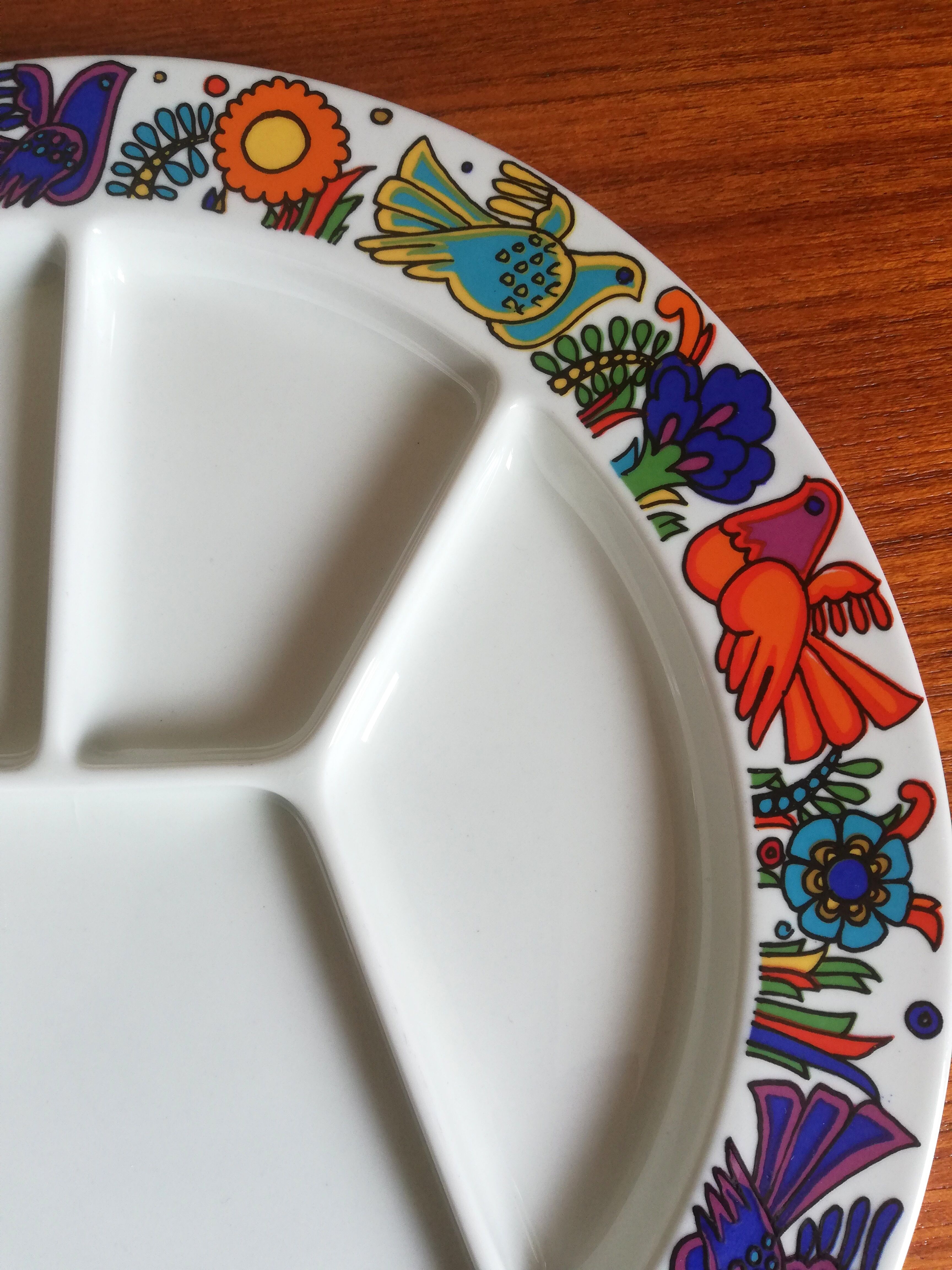 8 plates to Acapulco from Villeroy and Boch 1960 compartments