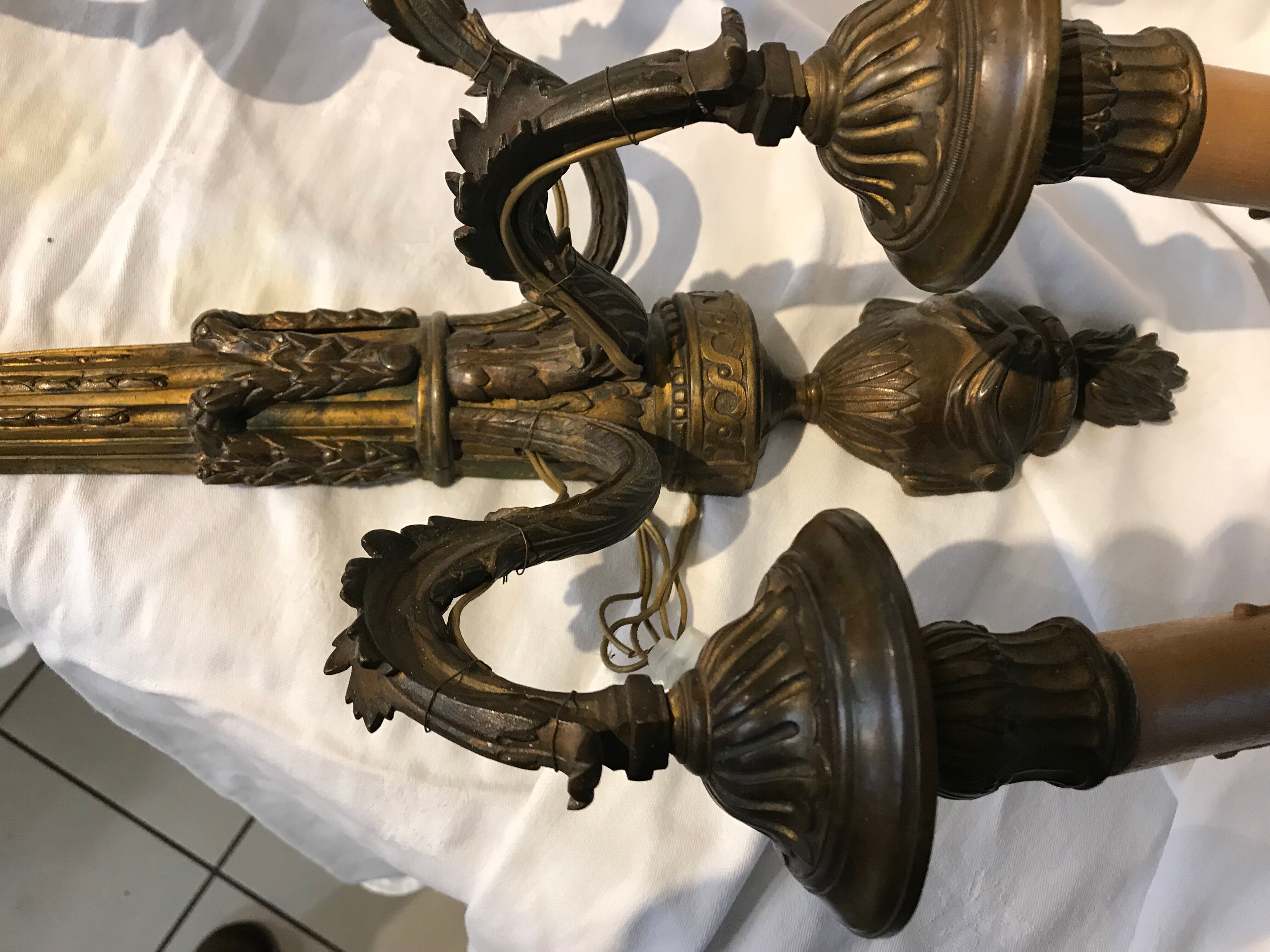 Pair of bronze sconces