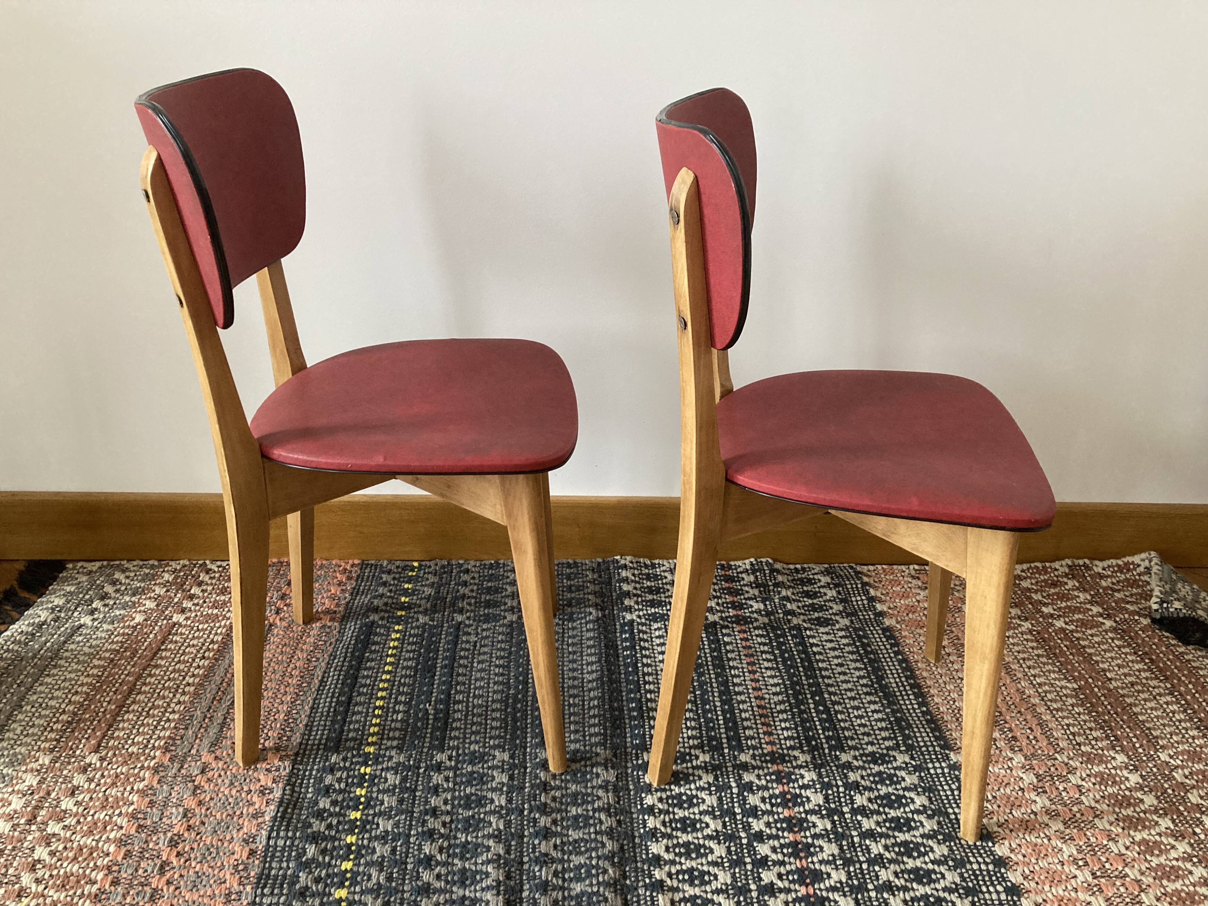 Pair of red skai chairs