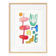Original abstract painting – coloured organic shapes – 24 x 34 cm