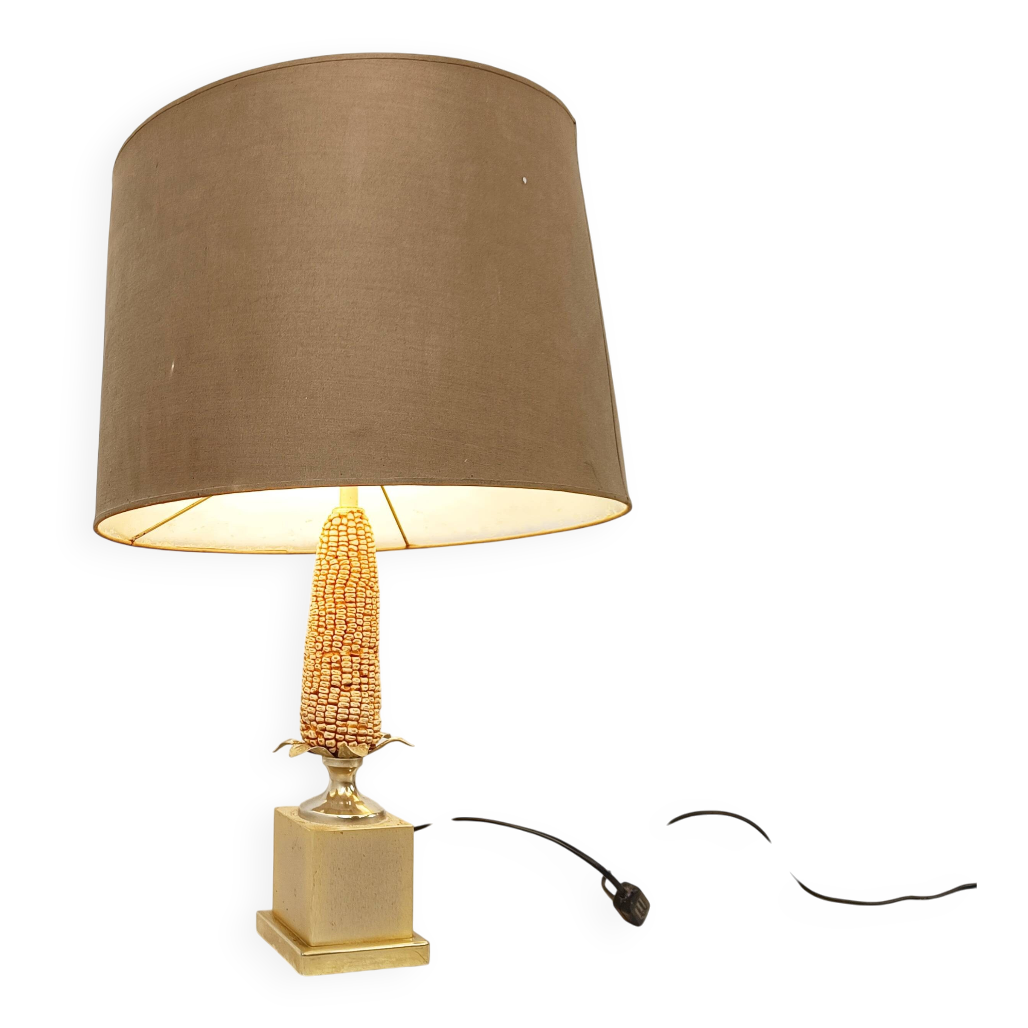Vintage French corn table lamp, 1970s