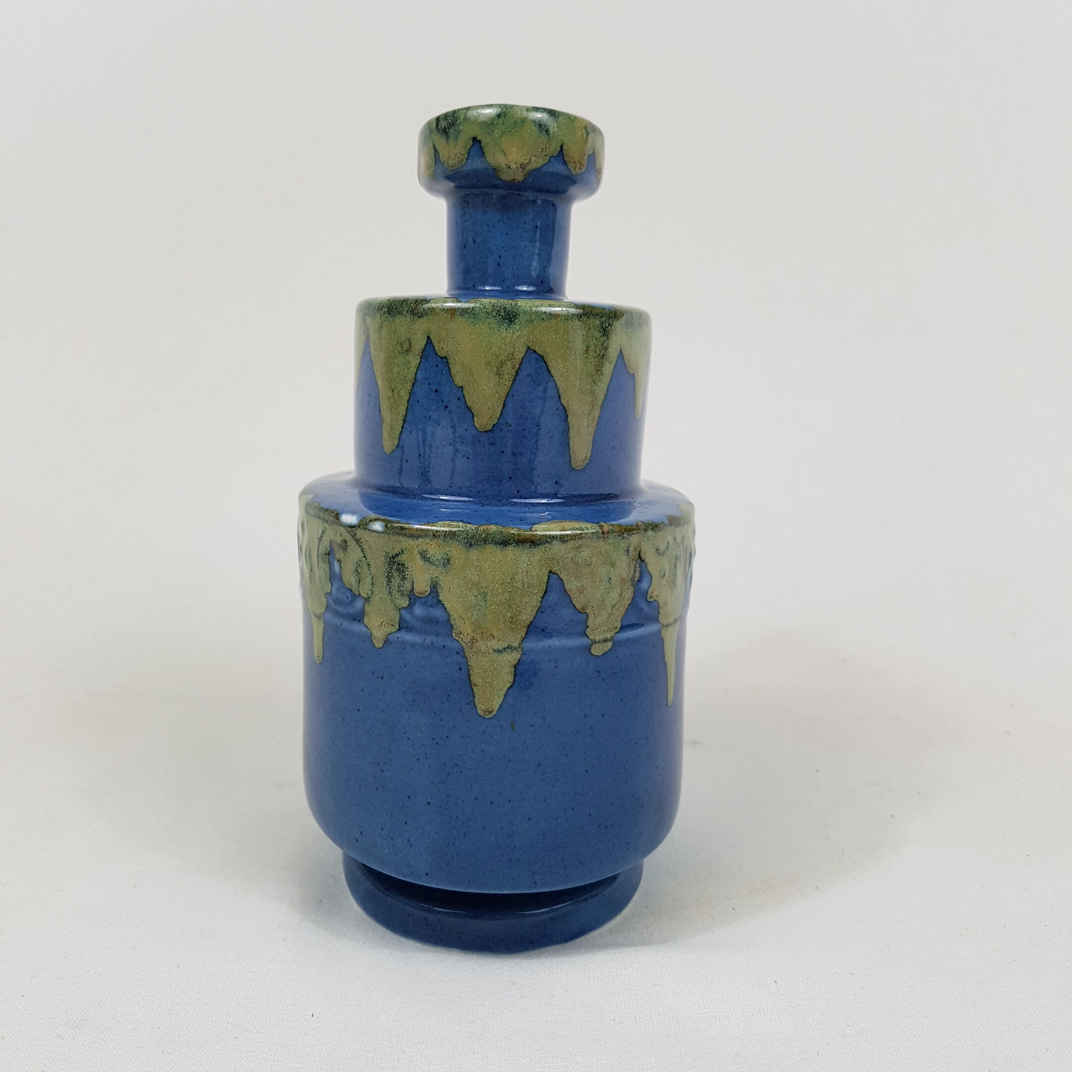 Vase à anse céramique bleue et verte