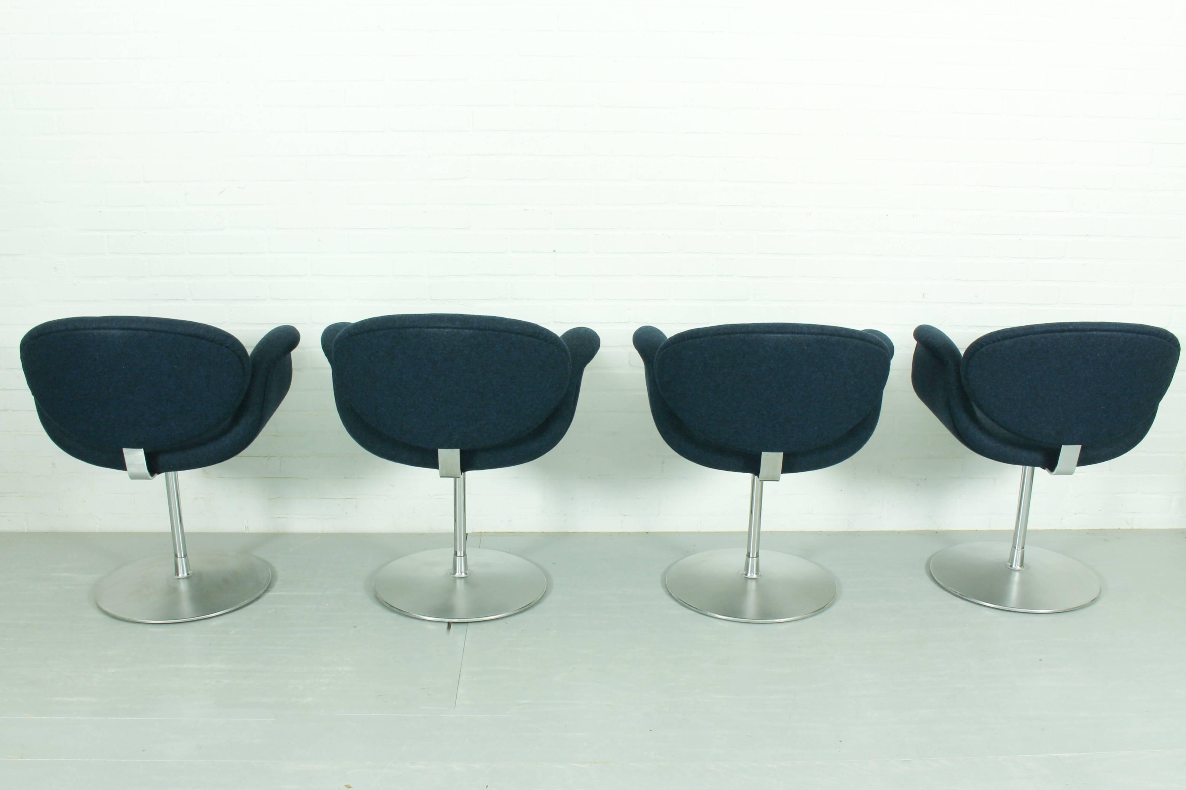 Set of 4 Swivel Little Tulip Dining Chairs by Pierre Paulin for Artifort, 1