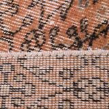 5x8 Peach Orange Handmade Wool Vintage Rug, 144x234Cm