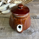 Vintage brown ceramic teapot
