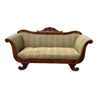 Antique Charles X style 'Gondola' type sofa to be restored, 19th century