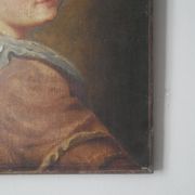 Old oil painting on canvas, countryside decoration, child portrait
