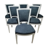 Fully restored grey Louis XVI style chairs