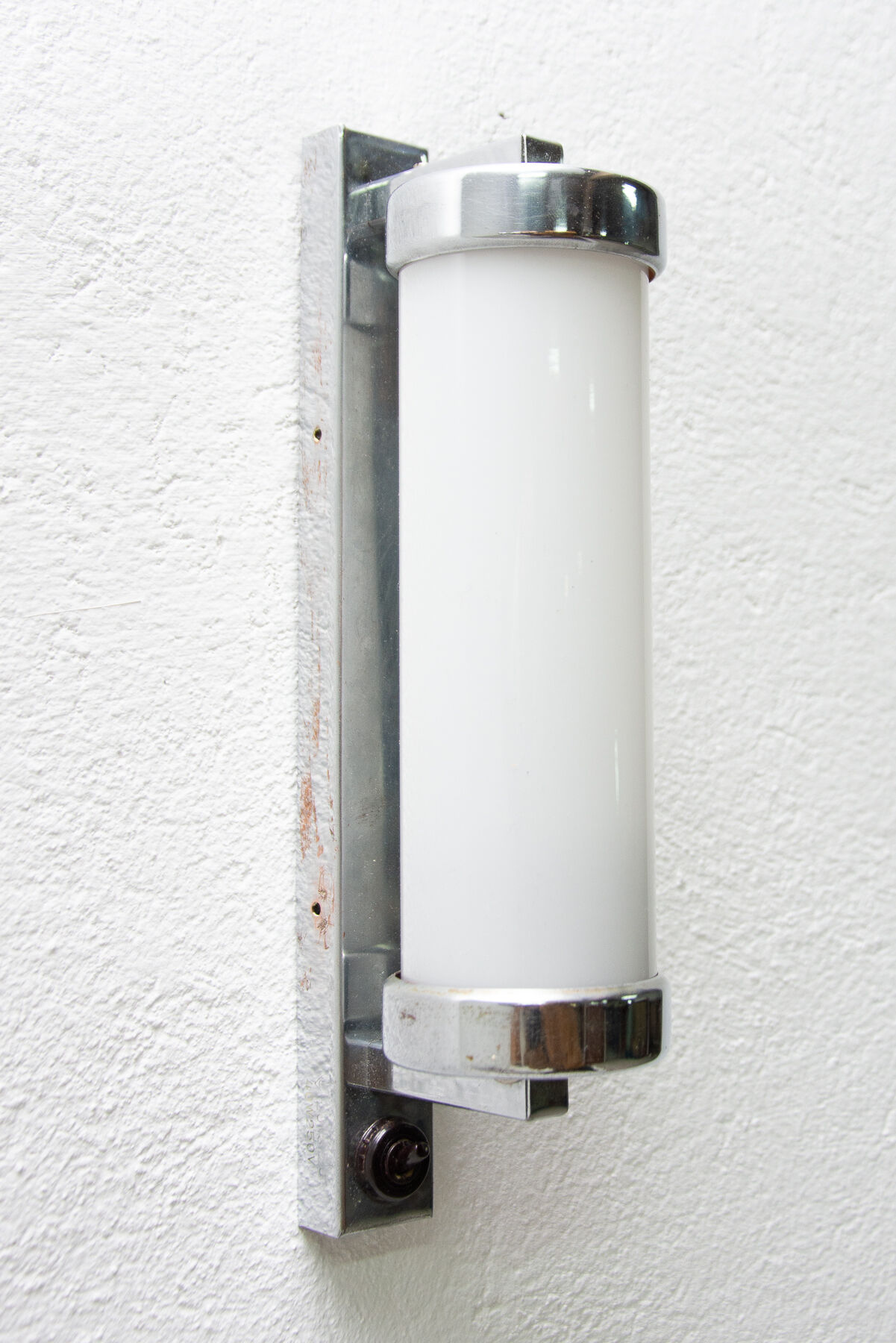 Bauhaus chromed roll wall lamp, 1930´s, Bohemia