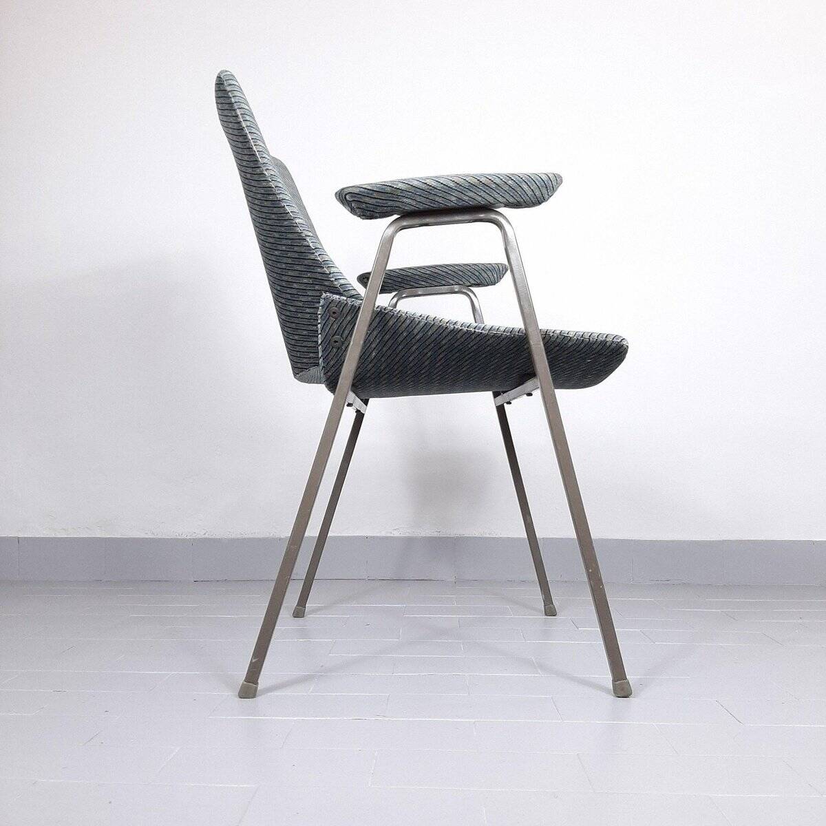 Mid-century plywood and textile office chair by Niko Kralj for Stol Kamnik, 1970s.