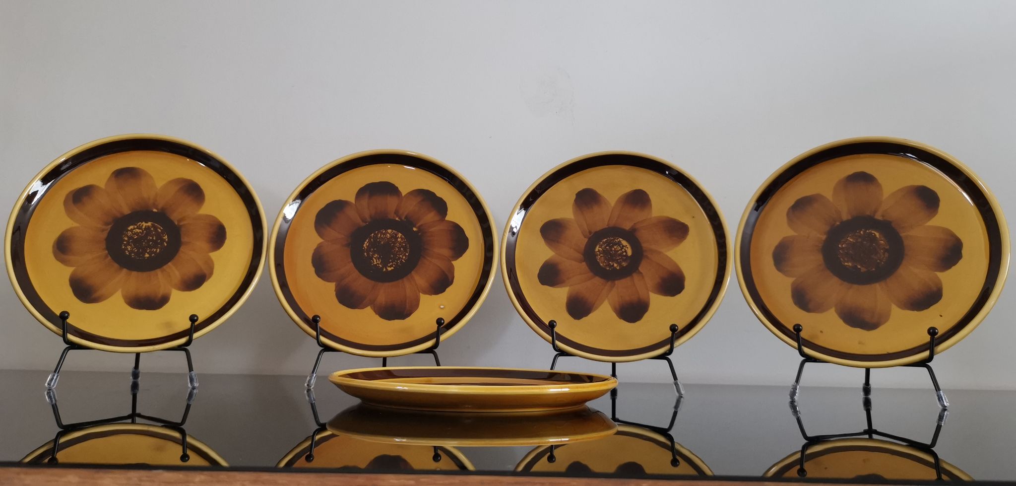 5 dessert plates in vintage ceramic Sarreguemines "Rimini"
