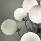 Chrome chandelier 9 opalines