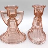 2 Luxval candlesticks • Victoria model • Val Saint Lambert • 1935