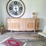 Low buffet in renovated solid cherry wood – Revisited Louis XV style – 250 cm