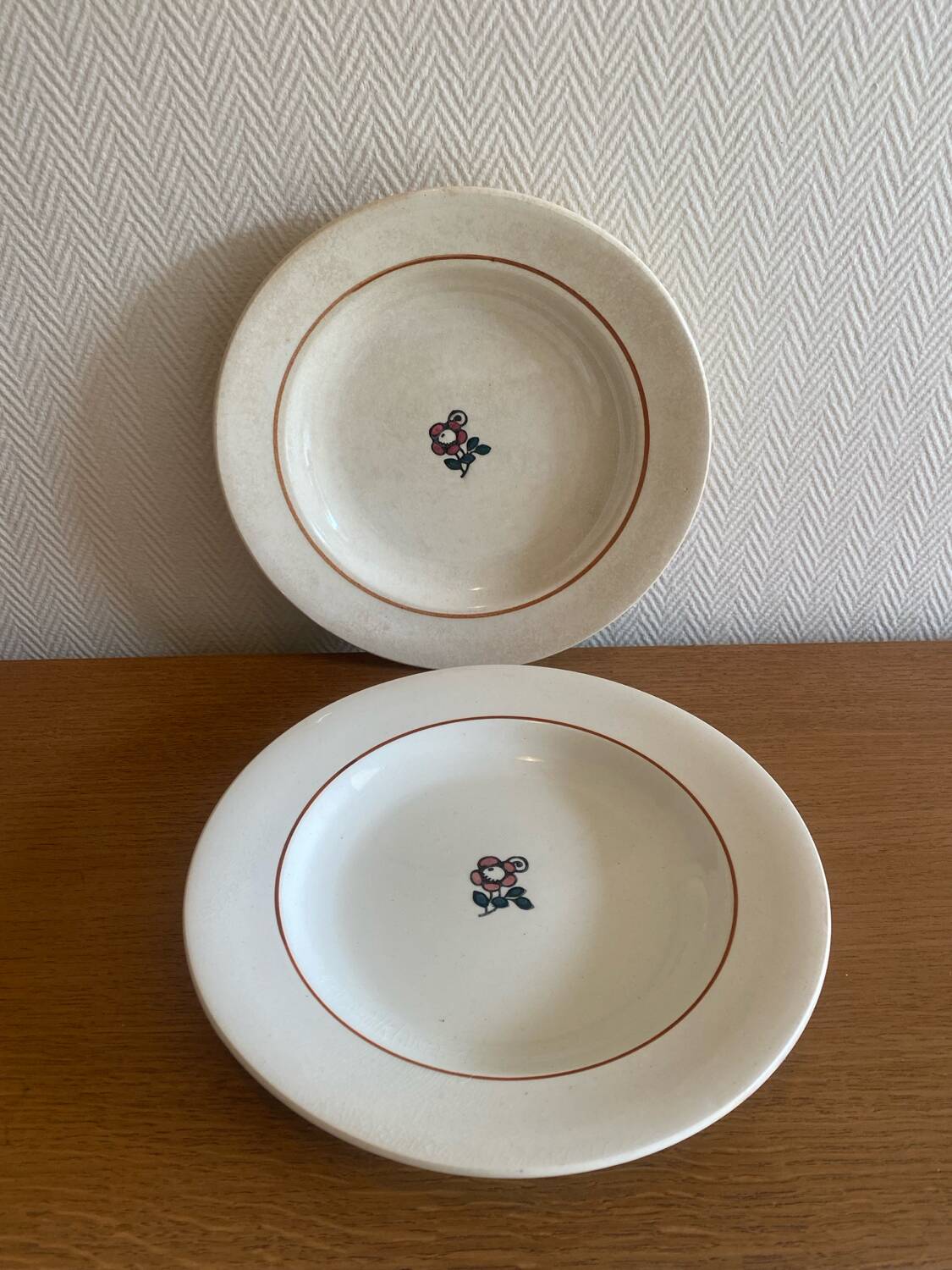 Antique ironstone plates from the coal mines