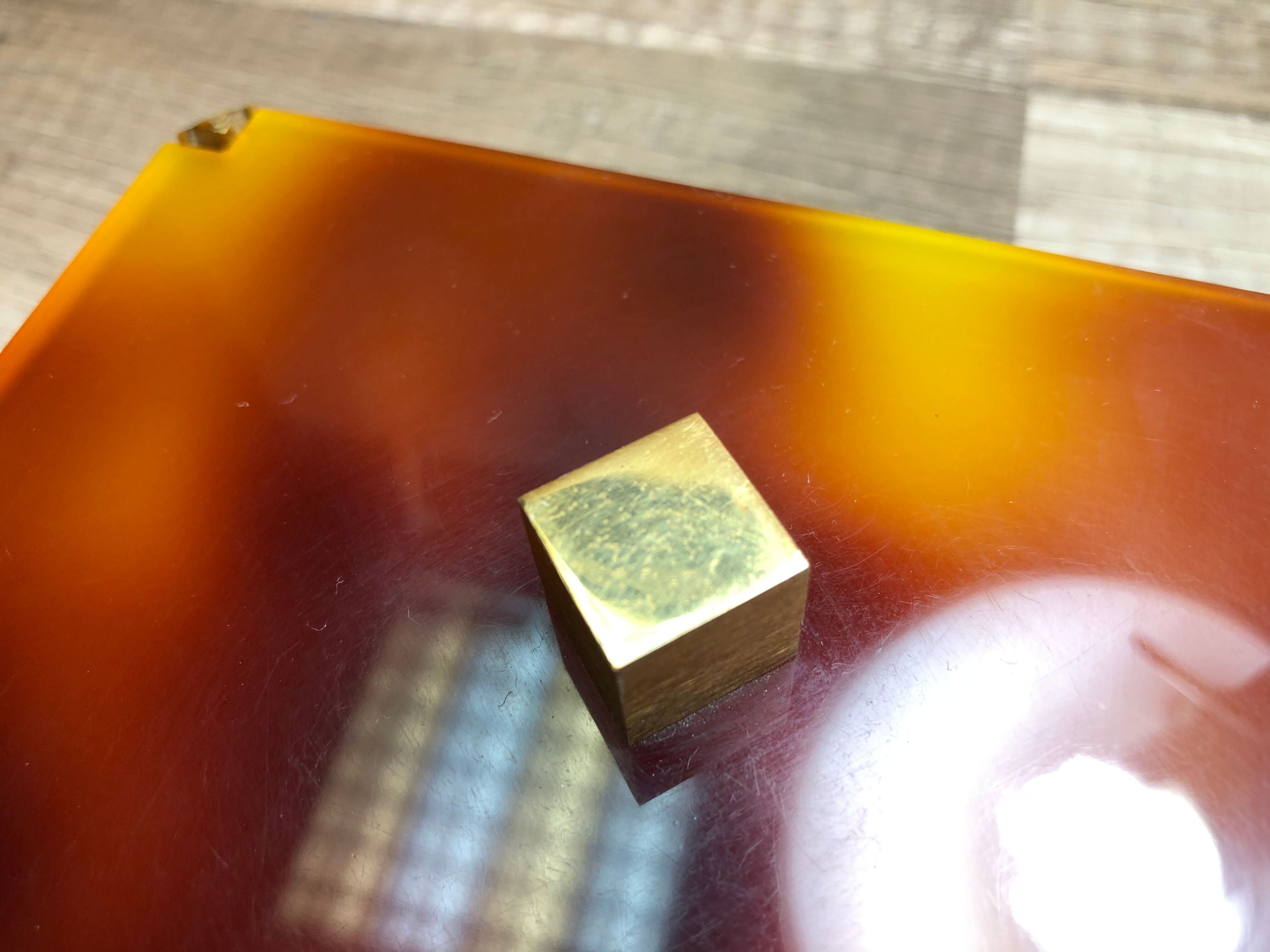 Gold Starry vintage 60 brass jewelry box - Galalithe scale-style