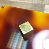 Gold Starry vintage 60 brass jewelry box - Galalithe scale-style