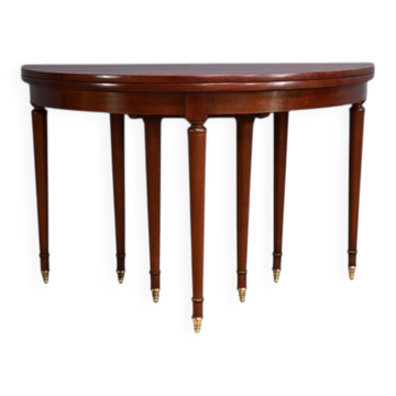 Table demi-lune à allonges en acajou – 2ème partie du XIXe