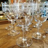 Set of 9 crystal glasses from the Napoleon III period