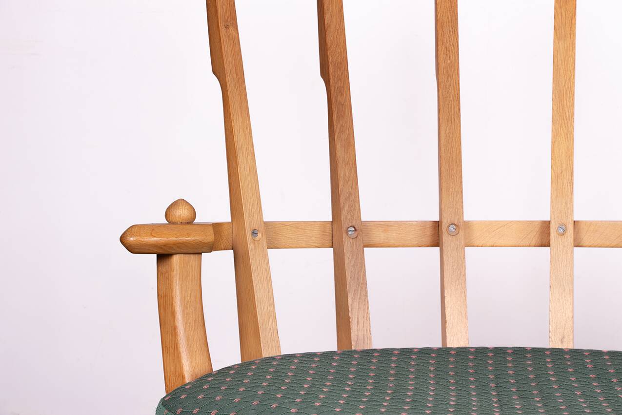 Grand French armchair in solid oak, Guillerme and Chambron Your House