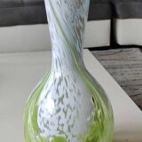 Ball vase/Blown glass. Smoked scroll patterns. Murano style. Height 30 cm