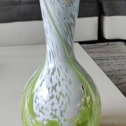 Ball vase/Blown glass. Smoked scroll patterns. Murano style. Height 30 cm