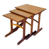 1960s teak nesting coffee table