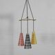 Coloured vintage ceiling lamp pendant lamp 60s 70s MCM