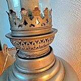 Lampe à pétrole étain Louis Houzeaux