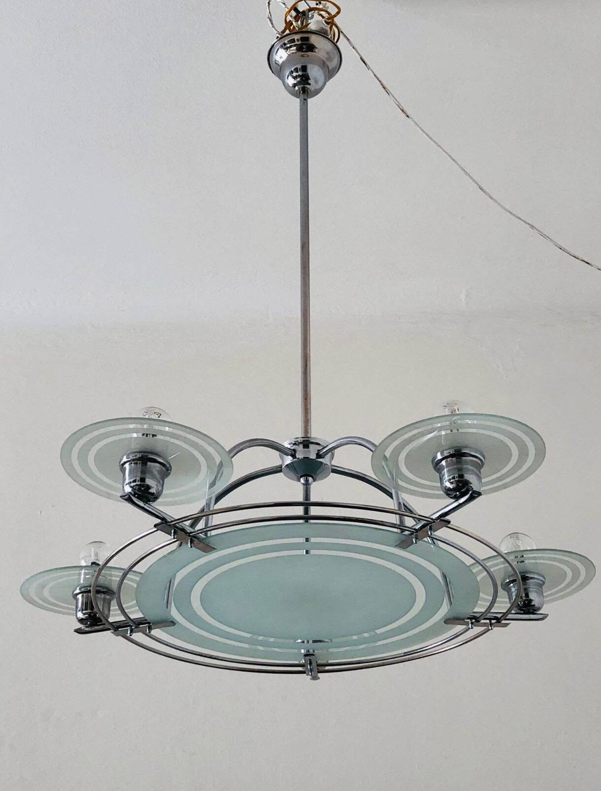 Art Deco ceiling lamp from France. 40's.