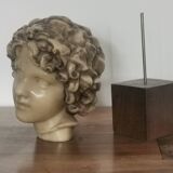 Wax head on “art deco” wooden base