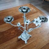 Antique chandelier in cast iron/metal and porcelain