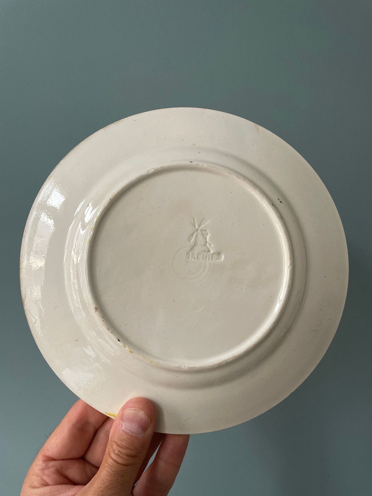 Series of 10 plates in slurry Orchies Moulin des Loups