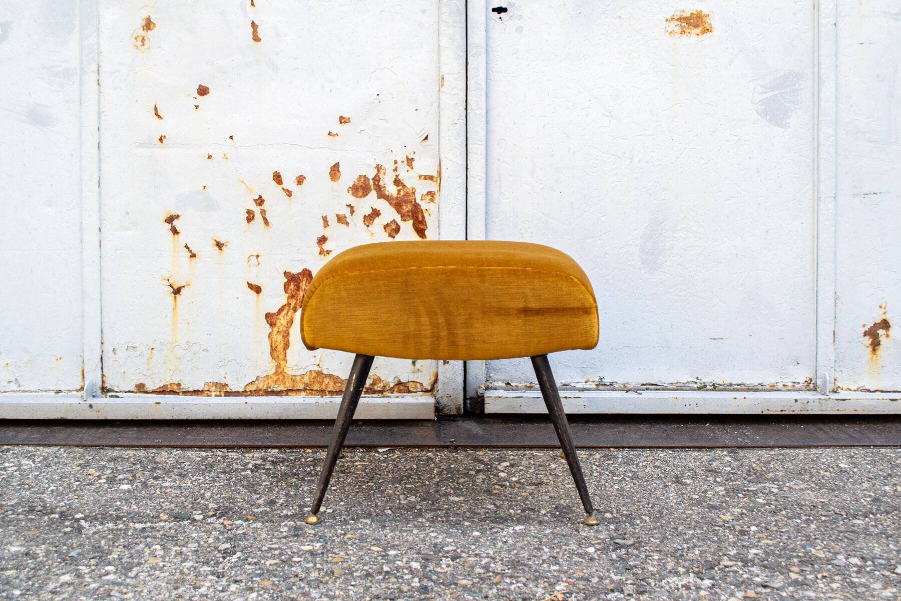 Velvet stool, Italy, 1950s