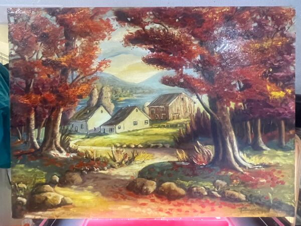Tableau Huile sur toile signée Rousseau 15/04/83